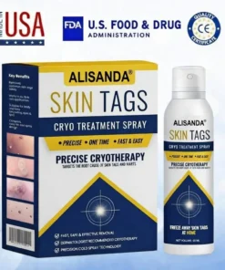 ALISANDA® Skin Tag Cryo Treatment Spray Precision Cryo-Tech Freezes Away Skin Tags Warts in Seconds No Blades, No Pain.