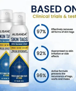 ALISANDA® Skin Tag Cryo Treatment Spray Precision Cryo-Tech Freezes Away Skin Tags Warts in Seconds No Blades, No Pain.