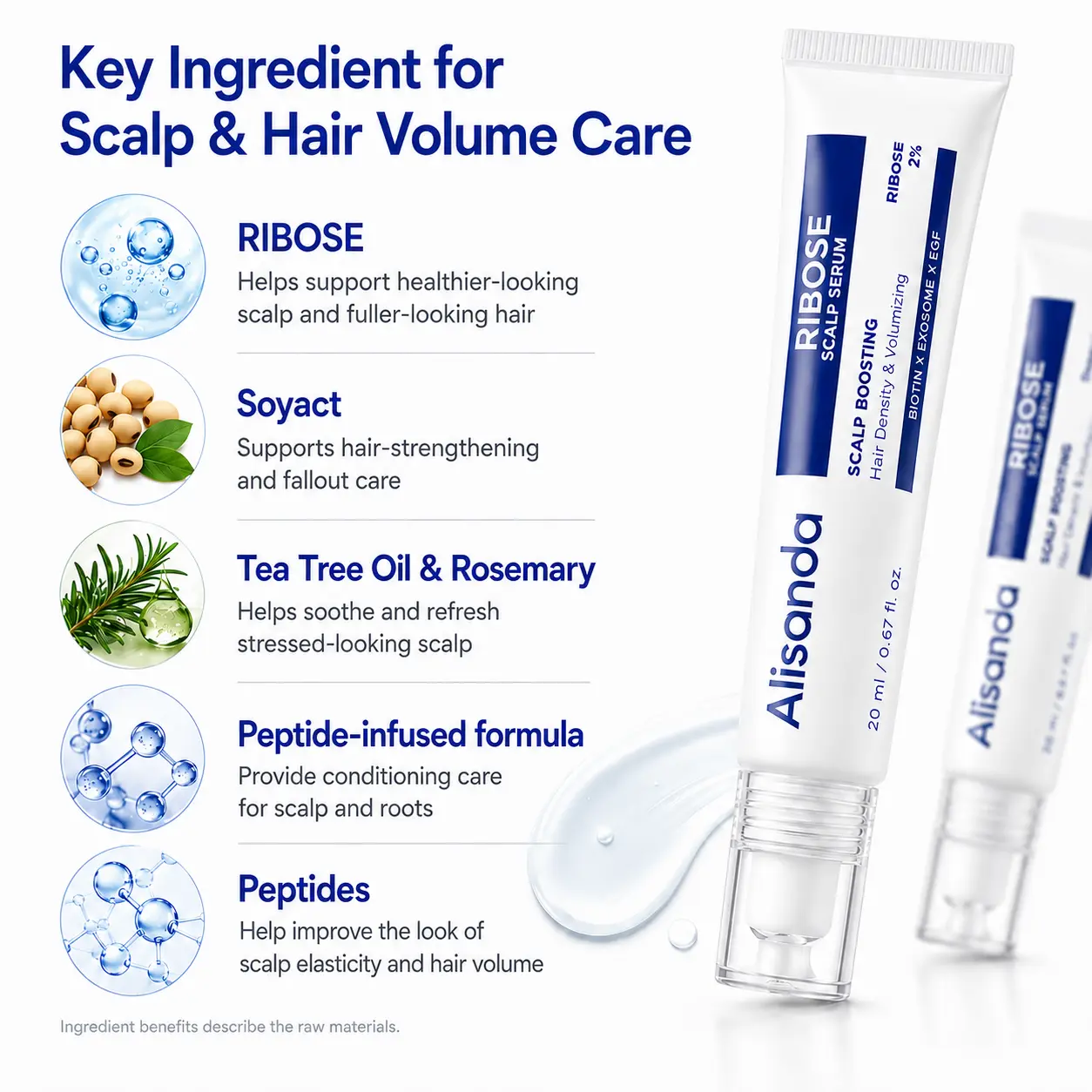 Alisanda RIBOSE Scalp Serum Roll-On for Fuller-Looking Hair